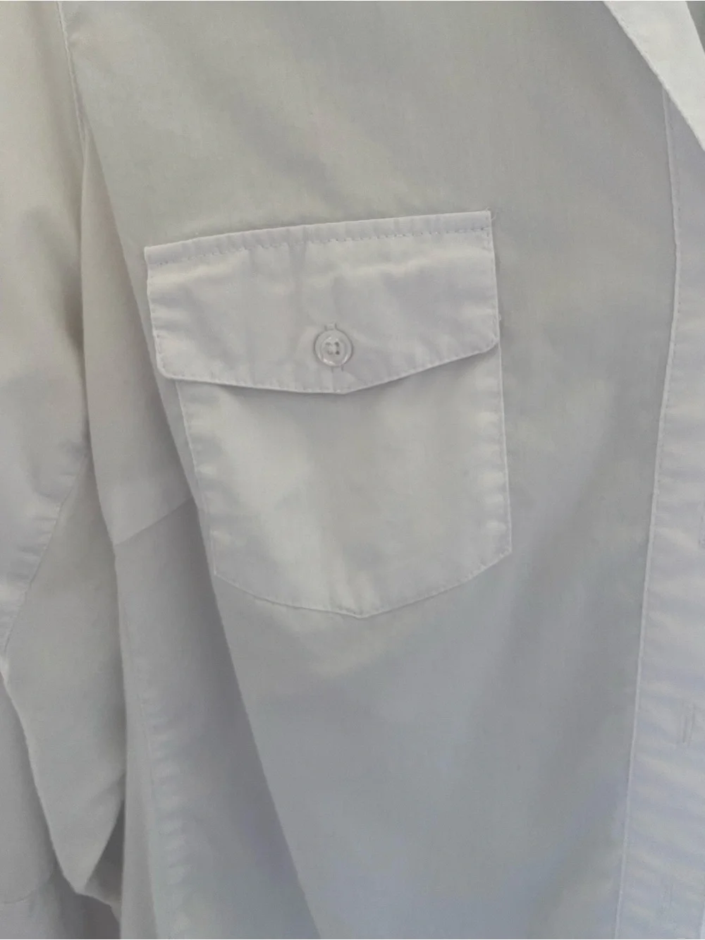Zac & Rachel Women’s size 1X Button Down White Blouse with Button Up Sleeves